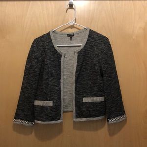 Grey 3/4 sleeve open-front Sweater